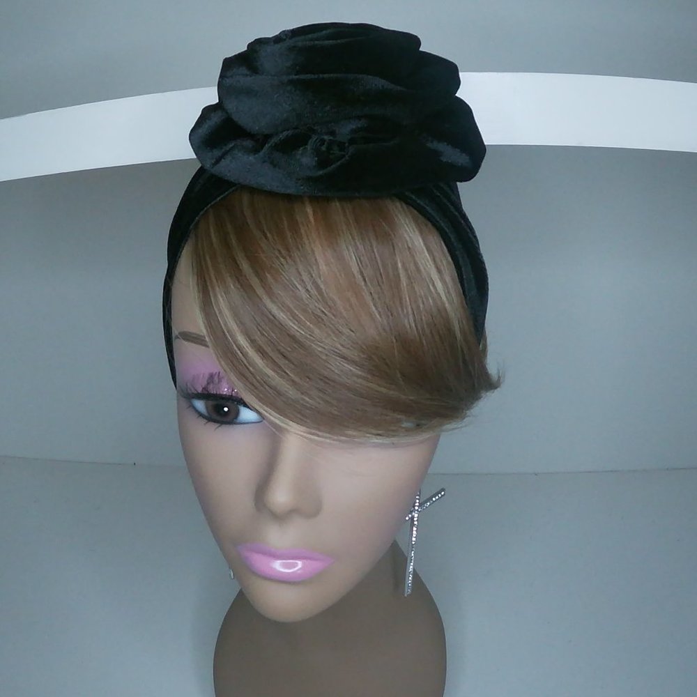 Turban Wig Headband Wig Pretied Turban for Women Turban With Bangs Alopecia Wig
